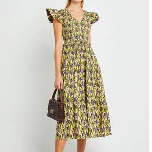 OPT printed smocked maxi dress - NWT - size XS